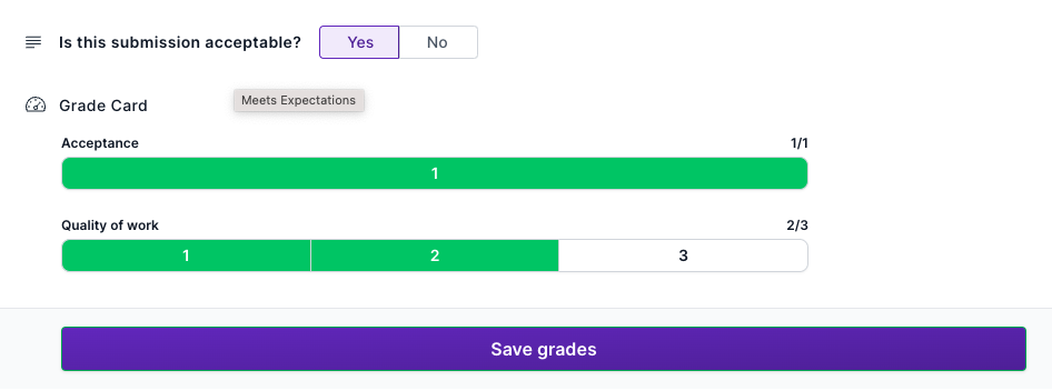 Coach review interface for target with multiple criterion